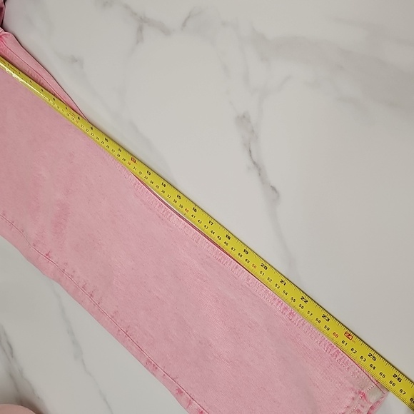 AGOLDE Riley High-Rise Straight Crop Jeans Potion Pink Distressed - Picture 9 of 10